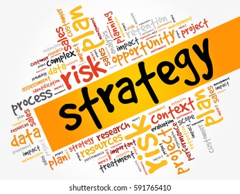 Strategy word cloud, business concept