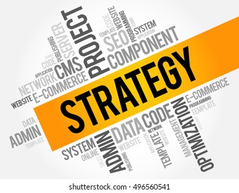 STRATEGY word cloud collage, business technology concept