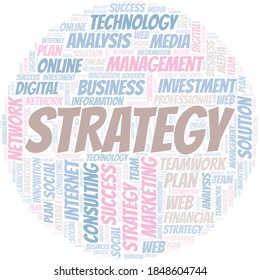 Strategy word cloud create with text only.