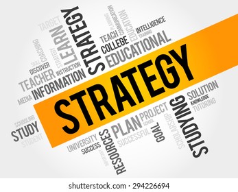 STRATEGY word cloud, education concept