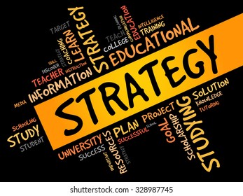 STRATEGY word cloud, education concept
