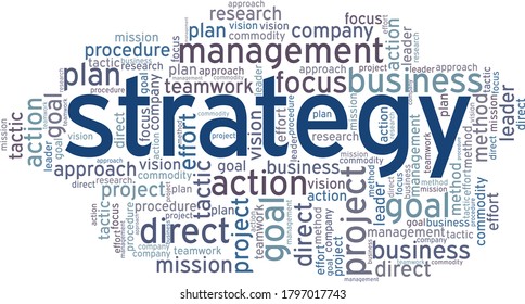 Strategy Word Cloud Isolated On White Stock Vector (Royalty Free ...