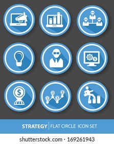 Strategy,Business buttons,Blue version,vector