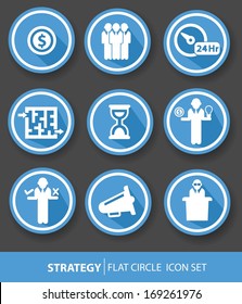 Strategy,Business buttons,Blue version,vector