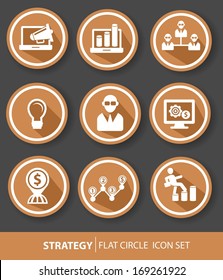 Strategy,Business buttons,Brown version,vector