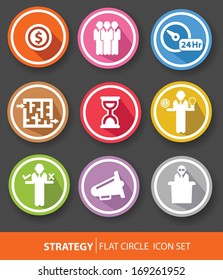 Strategy,Business buttons,colorful version,vector