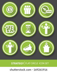 Strategy,Business buttons,Green version,vector
