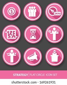 Strategy,Business buttons,Pink version,vector