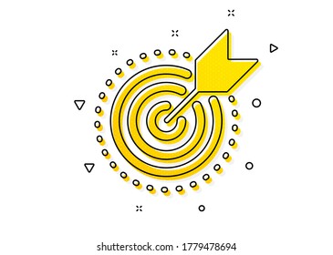 Stratery goal sign. Target purpose icon. Core value symbol. Yellow circles pattern. Classic target purpose icon. Geometric elements. Vector
