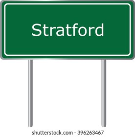Stratford , Connecticut , road sign green vector illustration, road table, USA city