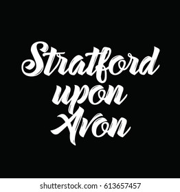 stratford-upon-avon, text design. Vector calligraphy. Typography poster. Usable as background.