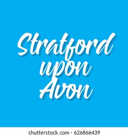 stratford-upon-avon, text design. Vector calligraphy. Typography poster. Usable as background.