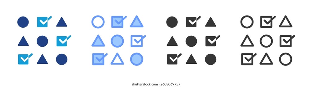 Stratified Sampling icon set multiple style collection