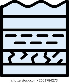 Stratigraphy Layers Line Filled Icon Design