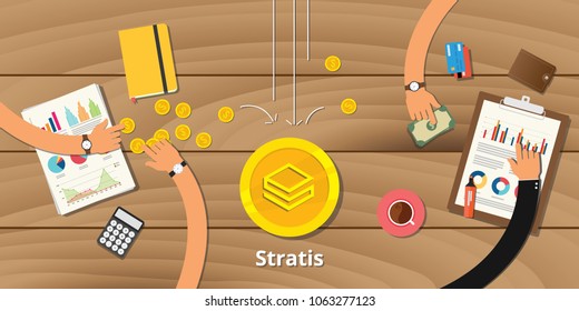 stratis business investment crypto currency profit vector illustration