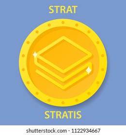 Stratis Coin cryptocurrency blockchain icon. Virtual electronic, internet money or cryptocoin symbol, logo