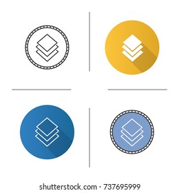 Stratis coin icon. Flat design, linear and color styles. Cryptocurrency. Mining. Isolated vector illustrations