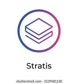 Stratis Cryptocurrency coin icon. STRAX coin symbol. Cryptocurrency vector icon. Flat Vector illustration - Vector