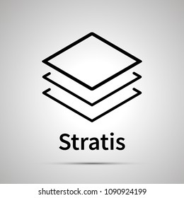 Stratis cryptocurrency simple black icon with shadow
