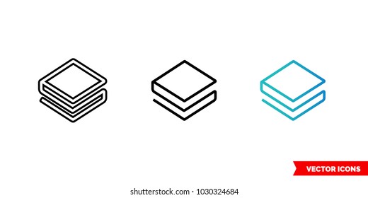 Stratis icon of 3 types: color, black and white, outline. Isolated vector sign symbol.