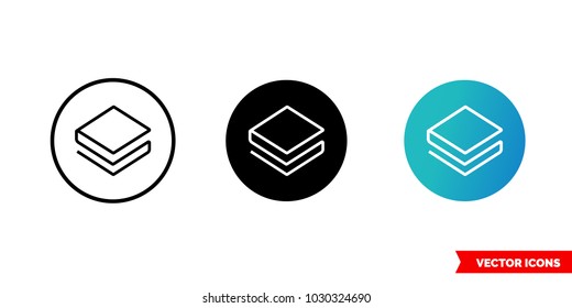 Stratis icon of 3 types: color, black and white, outline. Isolated vector sign symbol.