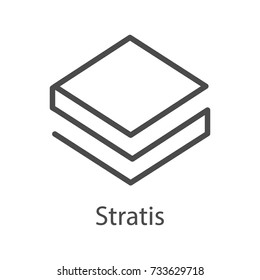 Stratis icon for internet money. Crypto currency symbol for using in web projects or mobile applications. Blockchain based secure cryptocurrency. Isolated vector sign.