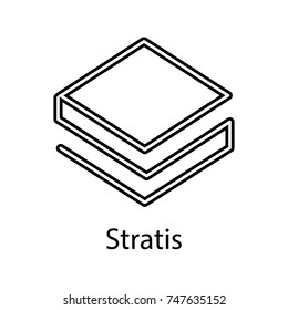 Stratis icon for internet money. Crypto currency symbol for using in web projects or mobile applications. Blockchain based secure cryptocurrency. Isolated vector sign.