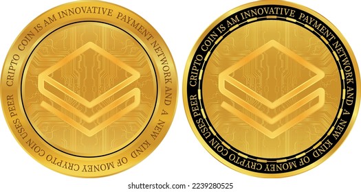 stratis-strax virtual currency logo drawing. vectors.