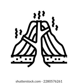 stratovolcano lava line icon vector. stratovolcano lava sign. isolated contour symbol black illustration