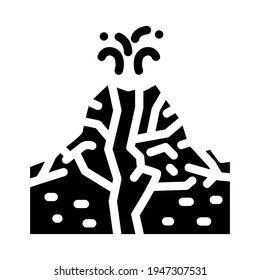 stratovolcano mountain glyph icon vector. stratovolcano mountain sign. isolated contour symbol black illustration
