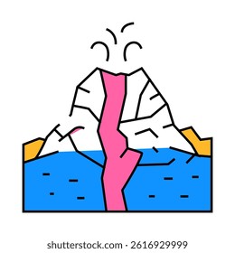 stratovolcano mountain line icon vector. stratovolcano mountain sign. isolated symbol illustration