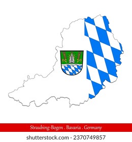 Straubing-Bogen Flag - Bavaria, Germany (EPS)