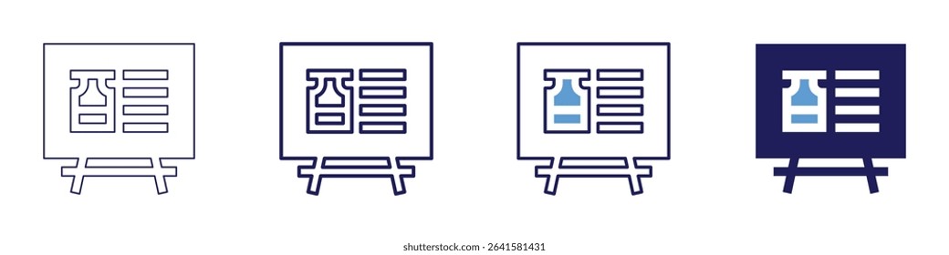 Straus flask icon in 4 different styles. Thin Line, Line, Bold Line, Duotone. Duotone style. Editable stroke.