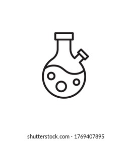 straus flask icon outline design vector illustration black style. isolated on white background