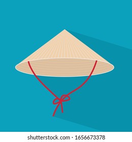 straw asian hat icon- vector illustration