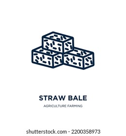 straw bale icon from agriculture farming and gardening collection. Thin linear straw bale, bale, grass outline icon isolated on white background. Line vector straw bale sign, symbol for web and mobile