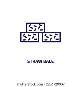 straw bale icon from agriculture farming and gardening collection. Thin linear straw bale, straw, autumn outline icon isolated on white background. Line vector straw bale sign, symbol for web and 