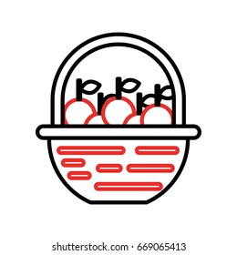 straw basket with apples