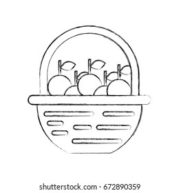 straw basket with apples
