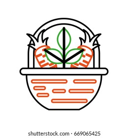 straw basket with carrot