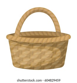 Straw Basket Carrying Fruits Vegetables Villagefarm Stock Vector ...