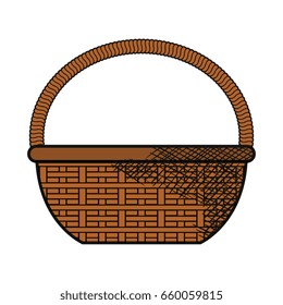 Straw basket isolated icon