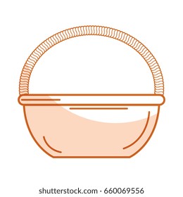 Straw basket isolated icon