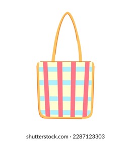 straw beach bag cartoon. handle travel, summer sea straw beach bag sign. isolated symbol vector illustration