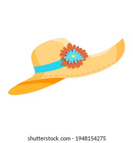 Straw Beach Hat Turquoise Ribbon Vibrant Stock Vector (Royalty Free ...