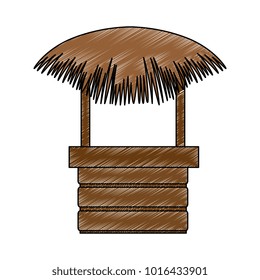 straw beach hut icon