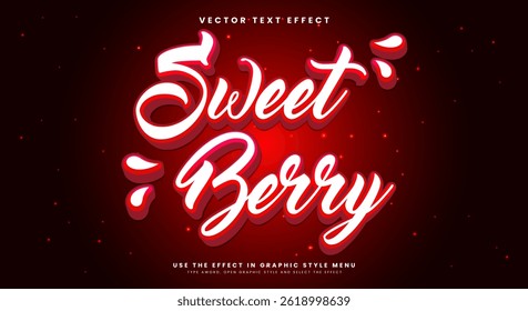 Straw berry 3d editable text effect template suitable for elegant concept