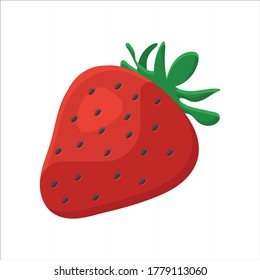 Straw Berry 3d Vector Illustration  Flat Icon 