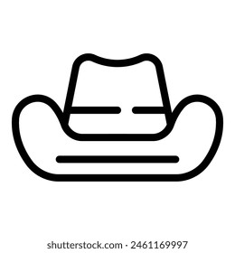 Straw cattleman hat icon outline vector. Western wide brimmed cap. Texan rancher headpiece