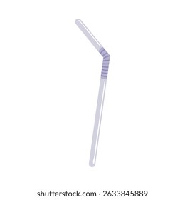 Straw for cocktails, beverage and drink. Vector flat illustration isolated on white background. Cartoon ECO lifestyle element. Reduce, reuse, recycle ecological concept
